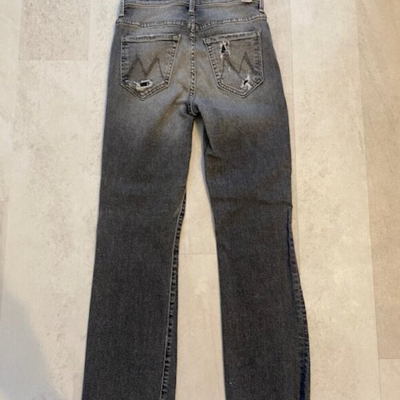 MOTHER Insider Crop Step Chew Distressed Gray Jeans Sz 24 - Picture 11 of 14